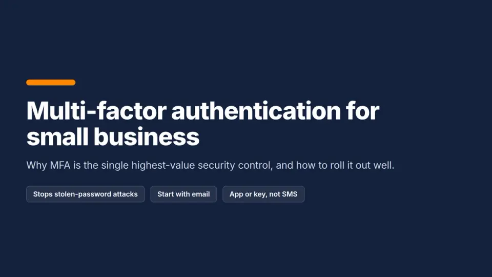 Title card: Multi-factor authentication for small business
