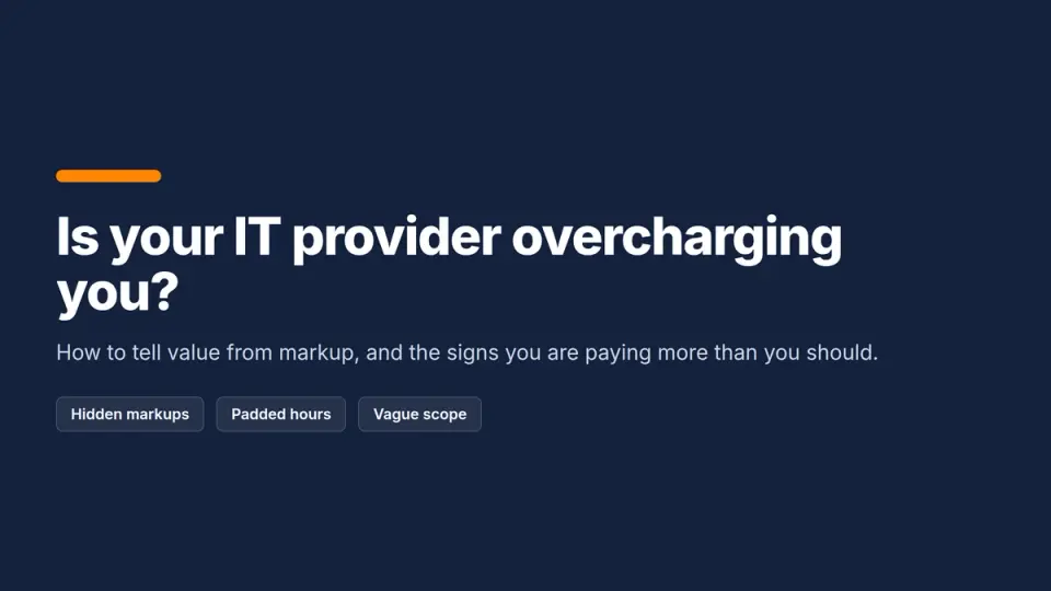 Title card: Is your IT provider overcharging you?