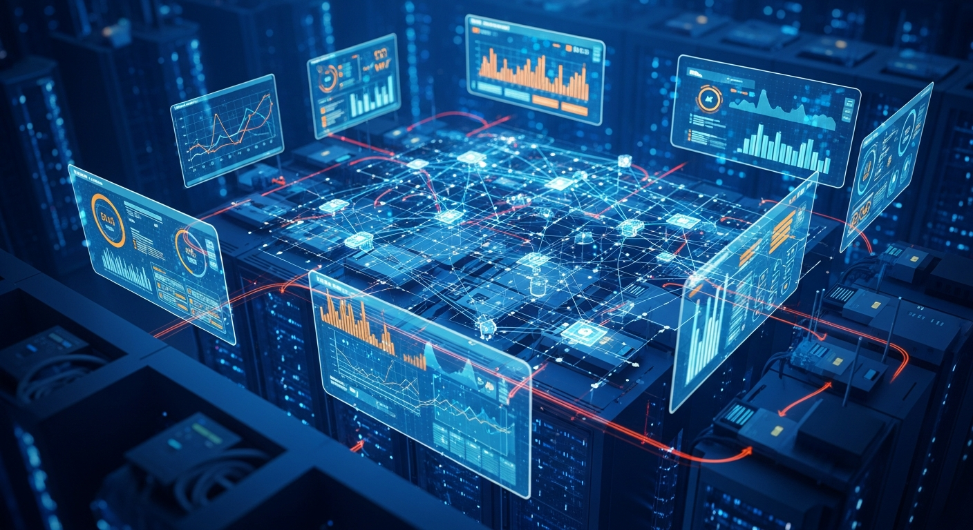 IT infrastructure management with network monitoring and servers